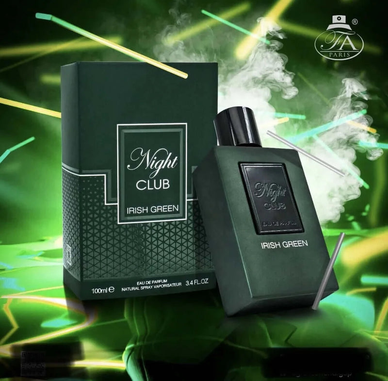 NIGHT CLUB IRISH GREEN PERFUME EAU DE PARFUM By FRAGRANCE WORLD 100ml (3.4oz)