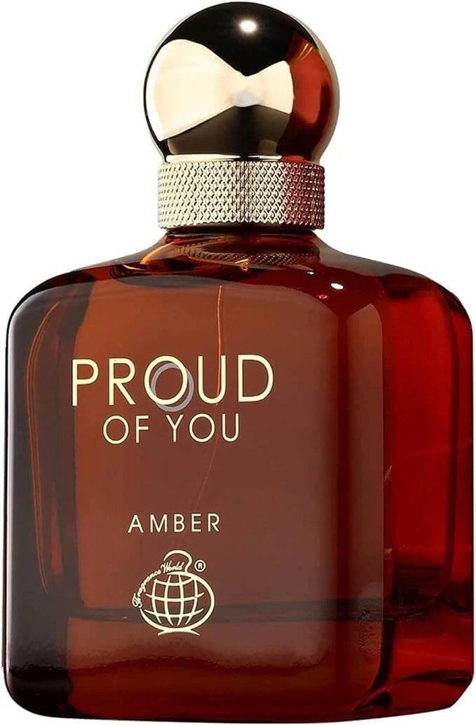 PROUD OF YOU AMBER EDP PERFUME by FRAGRANCE WORLD 100ml bottle with elegant design.