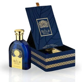 SATWA EDP Spray 100ml by Ard Al Zafaran in a luxurious blue bottle with ornate packaging.