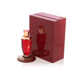 TARAF 100ml EDP by Arabian Oud in an elegant red bottle with matching box, showcasing luxury and sophistication.