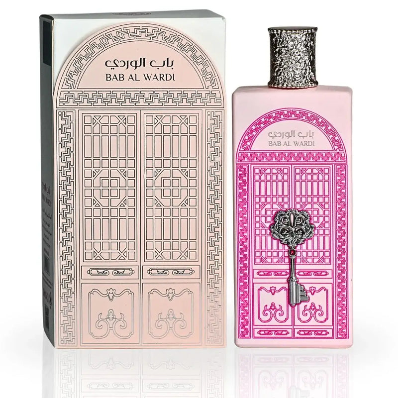 BAB AL WARDI EDP 100ml by Ard Al Zaafaran, showcasing a floral design and elegant packaging.