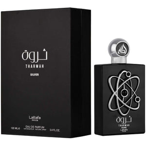 THARWAH SILVER BY LATTAFA PRIDE EAU DE PARFUM NATURAL SPRAY 100ML - Albaaz Perfumes