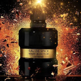 Fragrance World Mark & Victor Eau De Spice Extreme EDP 100ml bottle surrounded by vibrant spicy, woody elements.