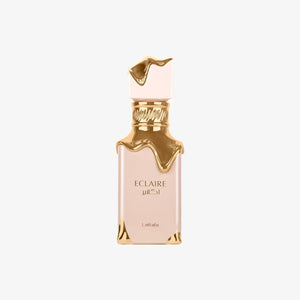 ECLAIRE EDP 100ml by LATTAFA PERFUMES bottle design featuring a stylish gold cap and elegant packaging.