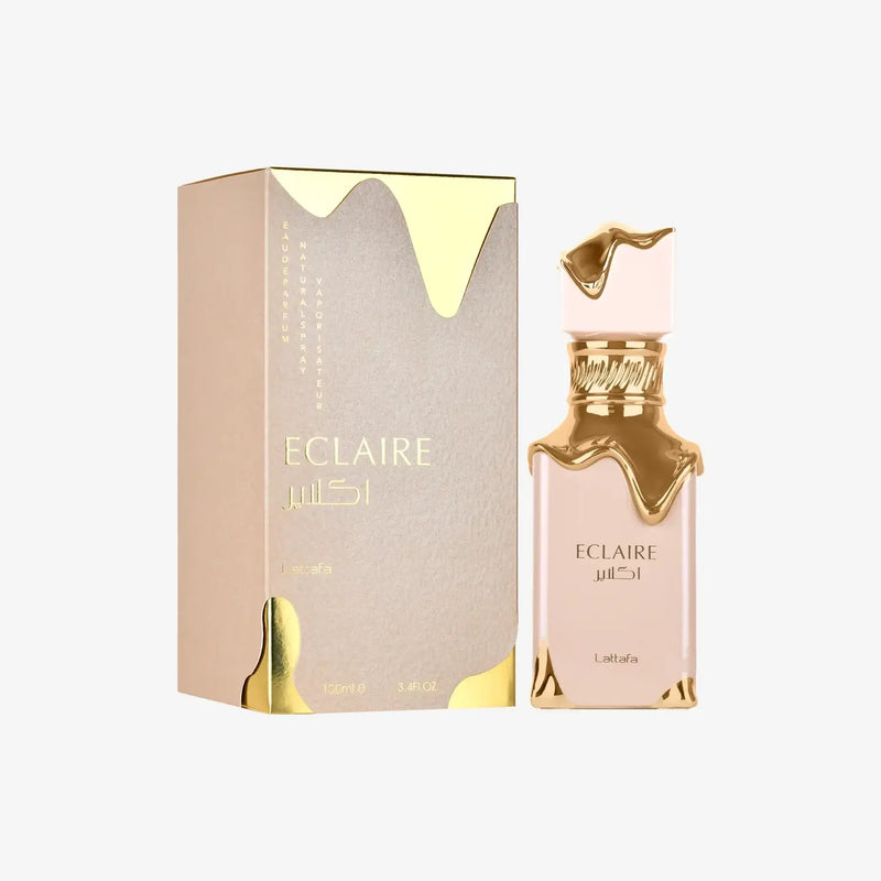 ECLAIRE EDP 100ml by LATTAFA PERFUMES in elegant packaging with gold accents.