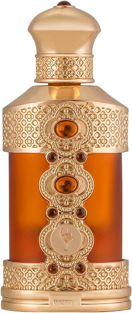 Gulnar 22ml Concentrated Oil Perfume bottle adorned with gold accents and gemstones, embodying luxury and elegance.
