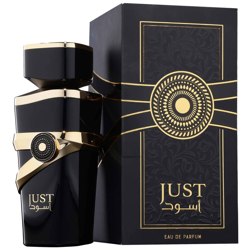 Just Aswad by Fragrance World - Eau De Parfum 100ml (3.4oz) bottle and packaging for men.