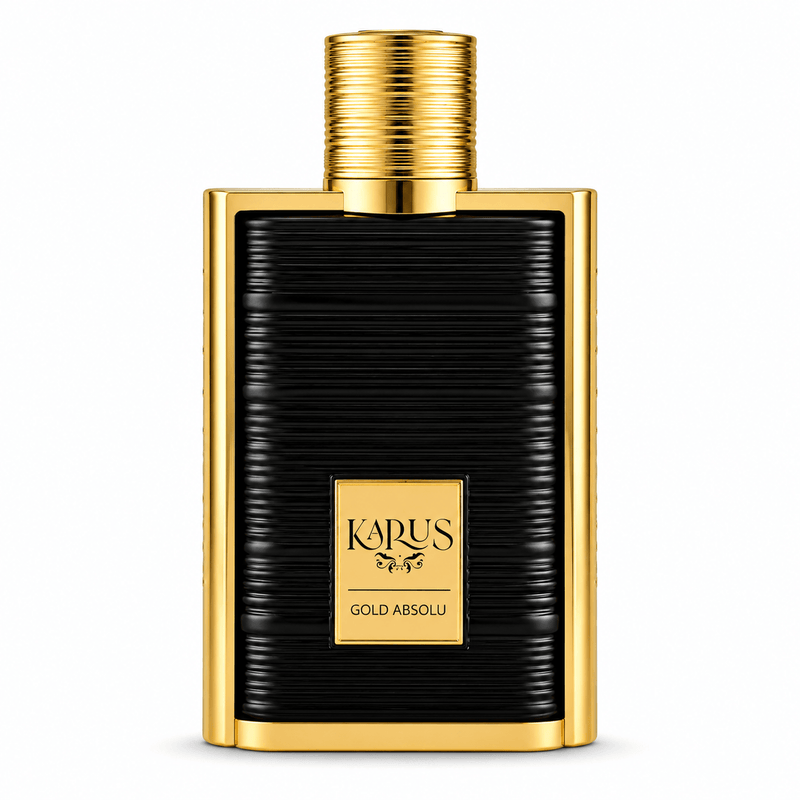 KARUS GOLD ABSOLU BY KHADLAJ EAU DE PERFUME - 3.4oz/100 ml in elegant black and gold bottle.