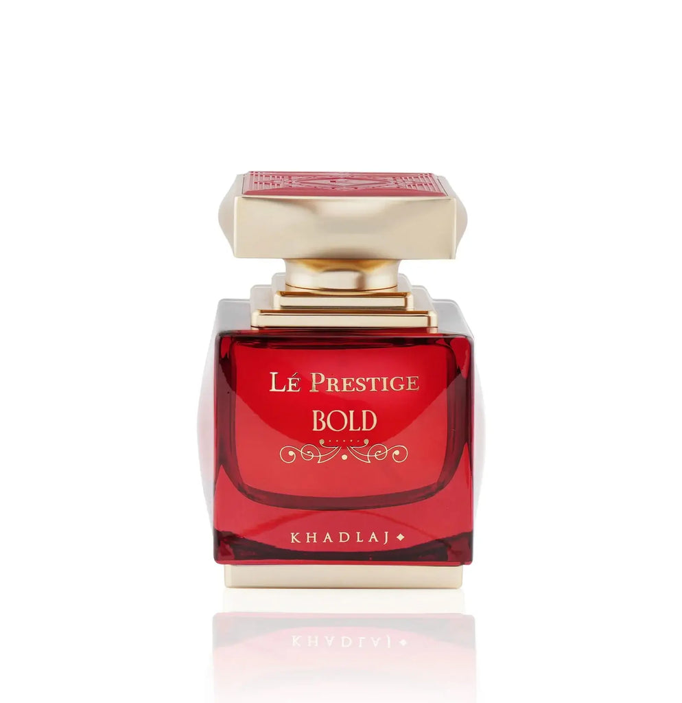 KHADLAJ LÉ PRESTIGE BOLD EAU DE PERFUME (3.4oz/100 ml) elegant red perfume bottle