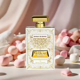 MEETHAQ EXTRAIT DE ROUGE EDP 100ml BY ARD AL ZAAFARAN fragrance bottle surrounded by pastel marshmallows.