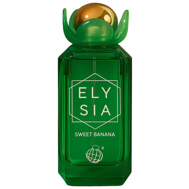 ELYSIA SWEET BANANA EAU DE PARFUM BY FRAGRANCE WORLD 100ml (3.4oz) bottle with green design.