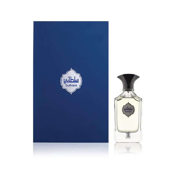Sultani by Arabian Oud Eau de Parfum 100ml bottle with elegant packaging in navy blue.